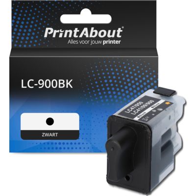 PrintAbout Huismerk vervangt Brother LC-900BK Inktcartridge Zwart