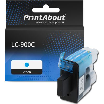 PrintAbout Huismerk vervangt Brother LC-900C Inktcartridge Cyaan