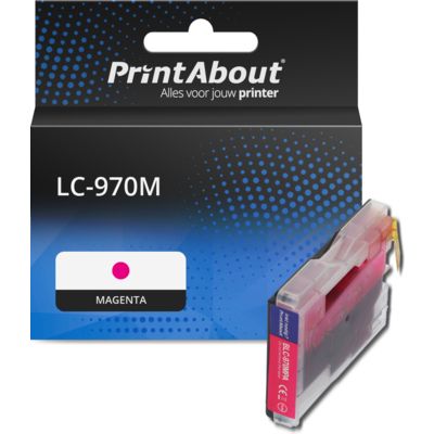 PrintAbout Huismerk vervangt Brother LC-970M Inktcartridge Magenta