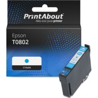 Huismerk Epson T0802 Inktcartridge Cyaan