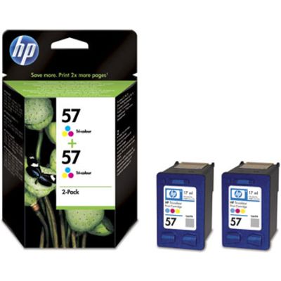 HP 57 (C9503AE) Inktcartridge 2x 3-kleuren - Multipack