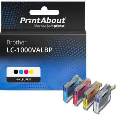 Huismerk Brother LC-1000VALBP Inktcartridge 4-kleuren Multipack