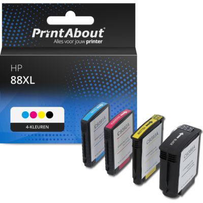 Huismerk HP 88XL (C9396AE) Inktcartridge 4-kleuren Multipack Hoge capaciteit