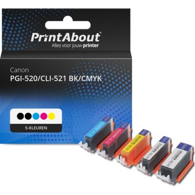 Huismerk Canon PGI-520/CLI-521 BK/CMYK Inktcartridge 5-kleuren Multipack