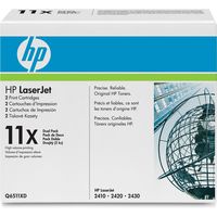 HP 11XD (Q6511XD) Toner 2x Zwart - Multipack - Hoge capaciteit 