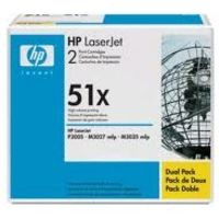 HP 51X (Q7551XD) Toner 2x Zwart - Multipack - Hoge capaciteit