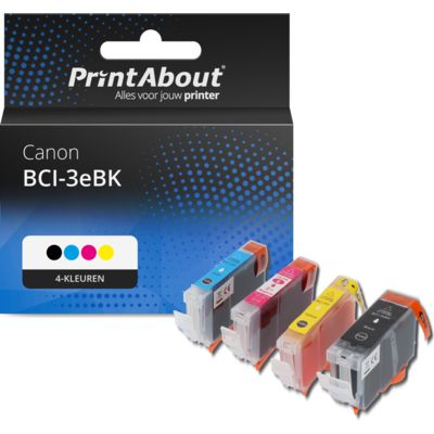 Huismerk Canon BCI-3eBK Inktcartridge 4-kleuren Multipack