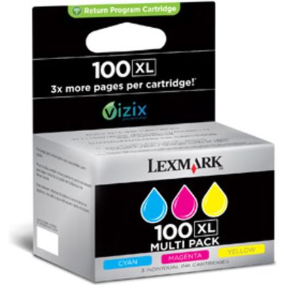 Lexmark 14N0850 (100XL) Inktcartridge 3-kleuren Multipack Hoge capaciteit