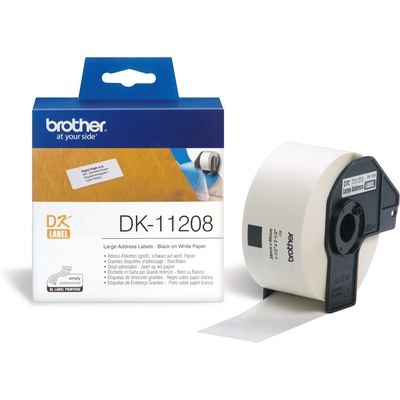 Brother DK-11208 Etiket Zwart op wit (38 mm x 90  mm)