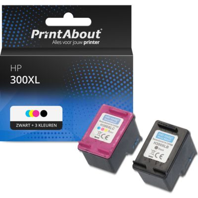 Huismerk HP 300XL (CC641EE) Inktcartridge Zwart + 3 kleuren Multipack Hoge capaciteit