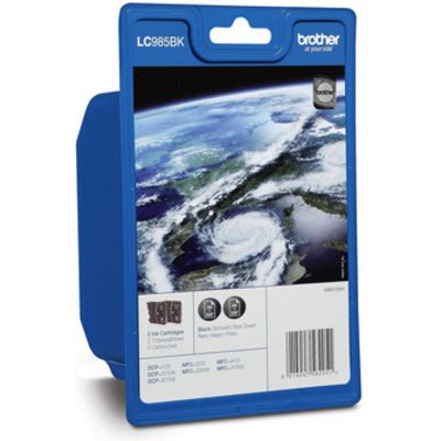 Brother LC-985BKBP2 Inktcartridge 2x Zwart - Multipack