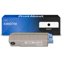 Huismerk OKI 43865708 Toner Zwart