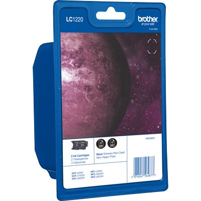 Brother LC-1220BKBP2 Inktcartridge 2x Zwart - Multipack
