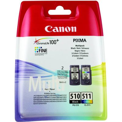 Canon PG-510 / CL-511 Inktcartridge Zwart + 3 kleuren Multipack