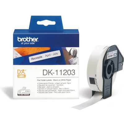 Brother DK-11203 Etiket Zwart op wit (17 mm x 87  mm)