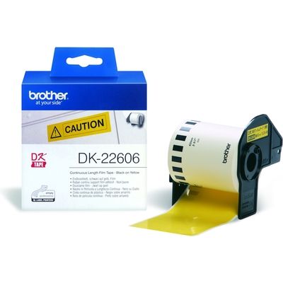 Brother DK-22606 Etiket Zwart op geel (62  mm)