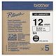 Brother HGe-231v5 Tape Zwart op wit (12 mm)