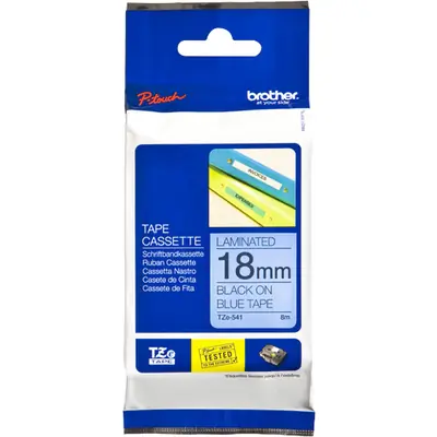 Brother TZe-541 Tape Zwart op blauw (18 mm)