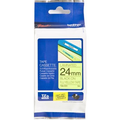 Brother TZe-C51 Tape Zwart op geel (24 mm)