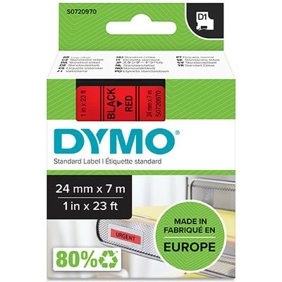 Dymo 53717 (S0720970) Tape Zwart op rood (24 mm)