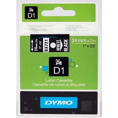 Dymo 53721 (S0721010) Tape Wit op zwart (24 mm)