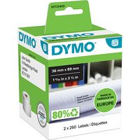 Dymo 99012 (S0722400) Etiket Zwart op wit (89 mm x 36 mm) 2 rollen