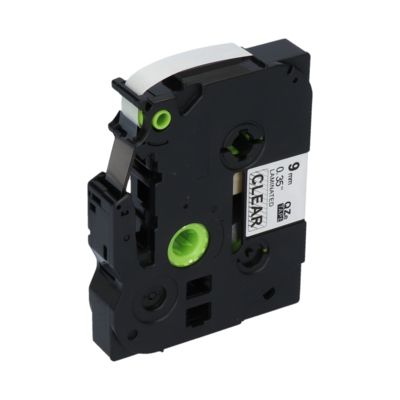 PrintAbout Huismerk vervangt Brother TZe-121 Tape Zwart op transparant (9 mm)