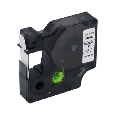 Huismerk Dymo 45013 (S0720530) Tape Zwart op wit (12 mm)