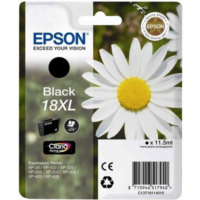 Epson 18XL (C13T18114012) Inktcartridge Zwart Hoge capaciteit