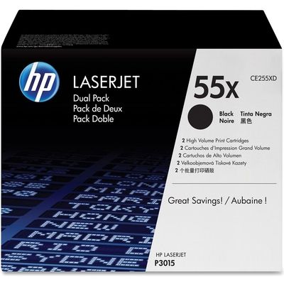 HP 55X (CE255XD) Toner 2x Zwart Hoge capaciteit - Multipack