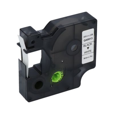 Huismerk Dymo 40913 (S0720680) Tape Zwart op wit (9 mm)