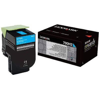 Lexmark 70C0H20 (700H) Toner Cyaan Hoge capaciteit