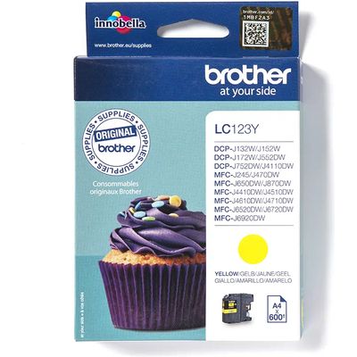 Brother LC-123Y Inktcartridge Geel