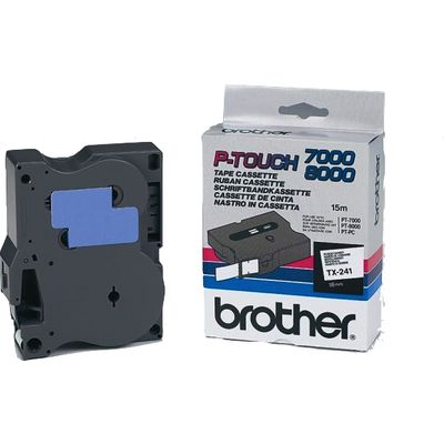 Brother TX-241 Tape Zwart op wit (18 mm)