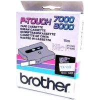 Brother TX-133 Tape Blauw op transparant (12 mm)