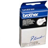 Brother TC-201 Tape Zwart op wit (12 mm)