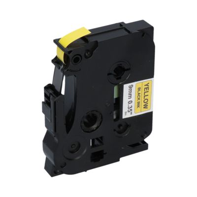 PrintAbout Huismerk vervangt Brother TZe-621 Tape Zwart op geel (9 mm)