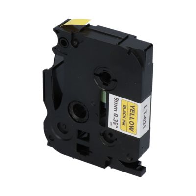 PrintAbout Huismerk vervangt Brother TZe-621 Tape Zwart op geel (9 mm)