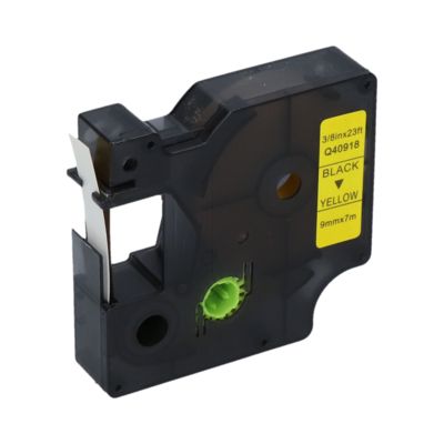 Huismerk Dymo 40918 (S0720730) Tape Zwart op geel (9 mm)