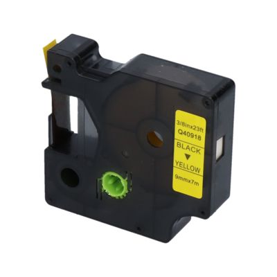 Huismerk Dymo 40918 (S0720730) Tape Zwart op geel (9 mm)