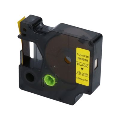 Huismerk Dymo 45018 (S0720580) Tape Zwart op geel (12 mm)