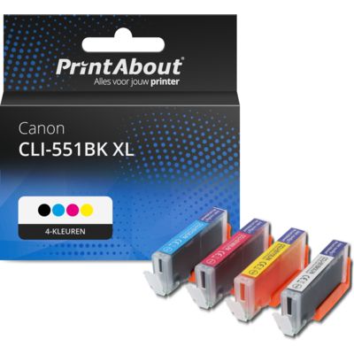 Huismerk Canon CLI-551 C/M/Y/BK XL Inktcartridge 4-kleuren Multipack Hoge capaciteit