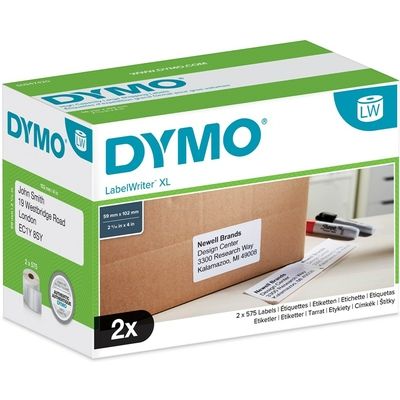 Dymo S0947420 Etiket Zwart op wit (102 mm x 59  mm) 2 rollen