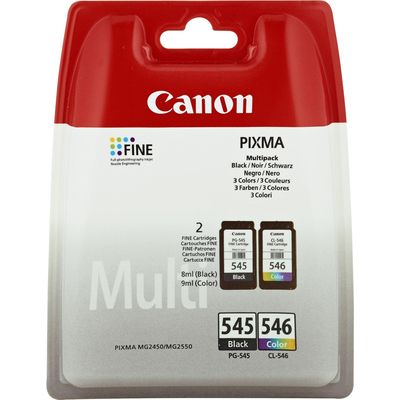 Canon PG-545 / CL-546 Inktcartridge Zwart + 3 kleuren Multipack