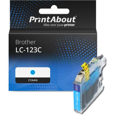 Huismerk Brother LC-123C Inktcartridge Cyaan
