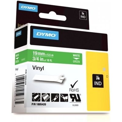 Dymo 1805420 Tape Wit op groen (19 mm)