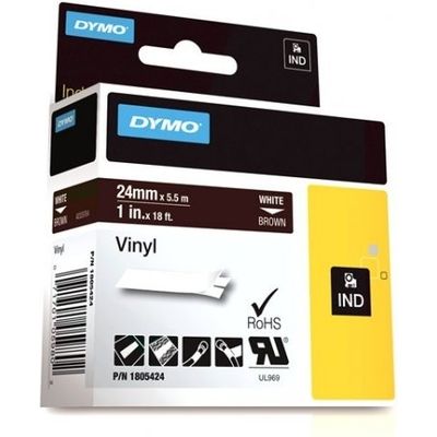 Dymo 1805424 Labeltape Wit op bruin (24 mm)
