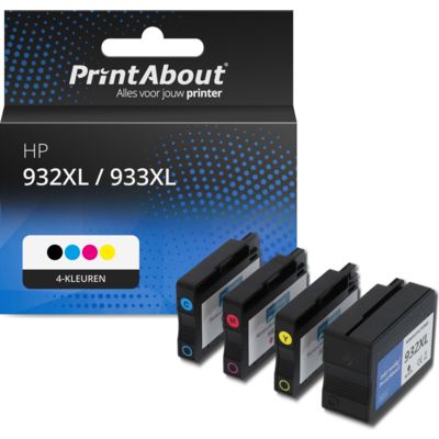 Huismerk HP 932XL / 933XL (C2P42AE) Inktcartridge 4-kleuren Multipack Hoge capaciteit 