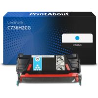Huismerk Lexmark C736H2CG Toner Cyaan Hoge capaciteit
