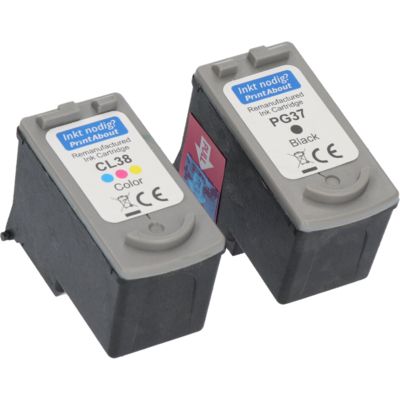 Huismerk Canon PG-37 / CL-38 Inktcartridge Zwart + 3 kleuren Multipack